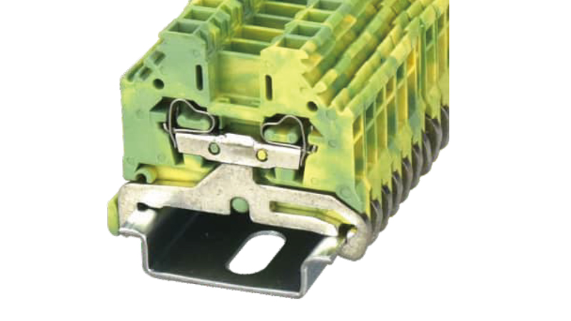 Заземляющая клемма WS4-SD-PE-01P-1C - Заземляющая клемма, тип фиксации провода: пружинный, номинальное сечение: 4 мм кв., ширина: 6 мм, цвет: желто-зеленый, тип монтажа: DIN35