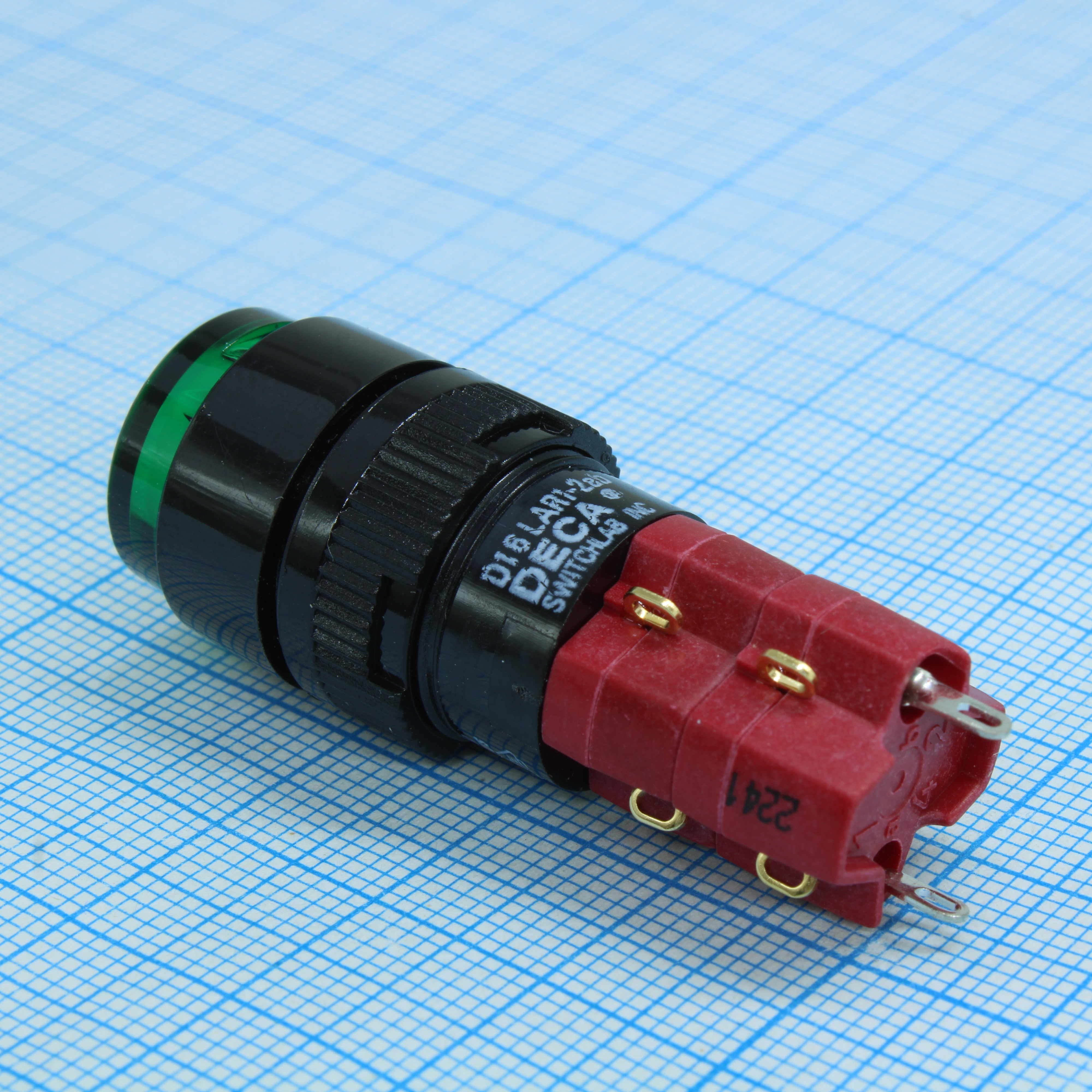 D16LAR1-2ABKG - D16LAR1-2ABKG, Переключатель кнопочный с фиксацией 250В/5А LED подсветка 24В