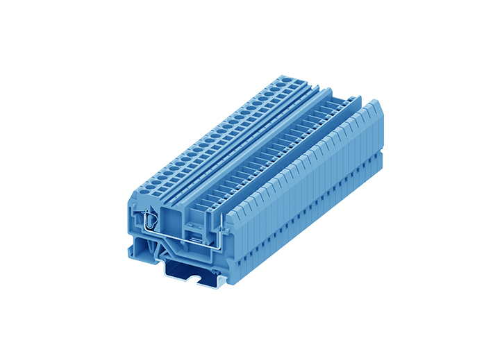 Проходная клемма 225984 - Проходная клемма, для подключения разъема, TA2.5, тип фиксации провода: пружинный, номинальное сечение: 2,5 мм кв., 24A, 800V, ширина: 5 мм, цвет: синий, тип монтажа: DIN 35