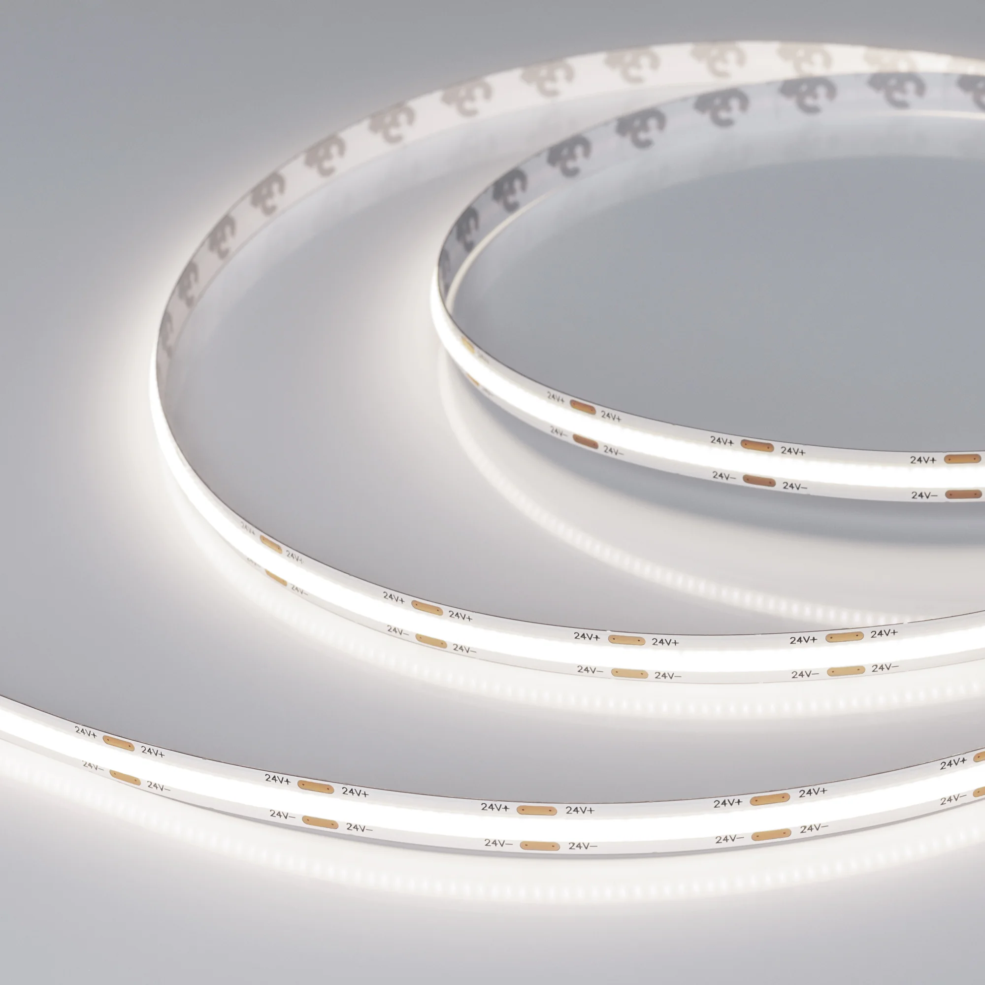 Лента COB-X544-8mm 24V Day4000 (11 W/m, IP20, 5m, FreeСut) 043416 - Лента COB сплошной засветки без видимых светодиодов. Светодиоды CSP 544 шт/м (2720 шт на 5 м). Цвет свечения ДНЕВНОЙ 4000 K, высокий индекс цветопередачи CRI>90, угол 160°. Мощность 11 Вт