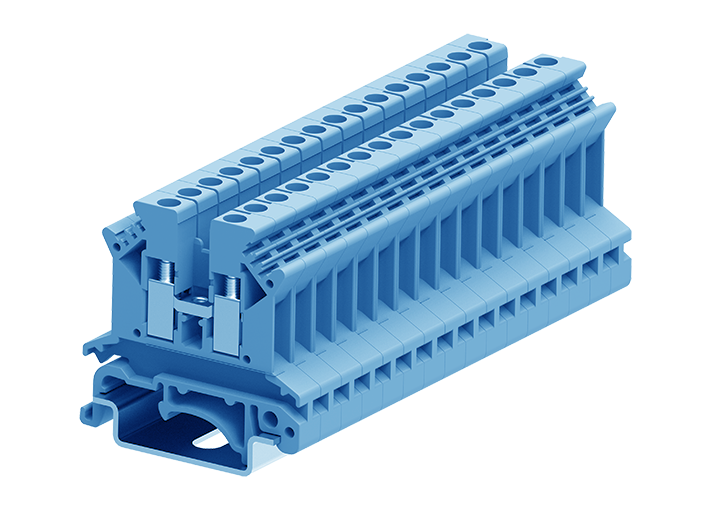 Проходная клемма 302902 - Проходная клемма, UK 2.5B, тип фиксации провода: винтовой, номинальное сечение: 2,5 мм кв., 24A, 800V, ширина: 6,1 мм, цвет: синий, тип монтажа: DIN 35