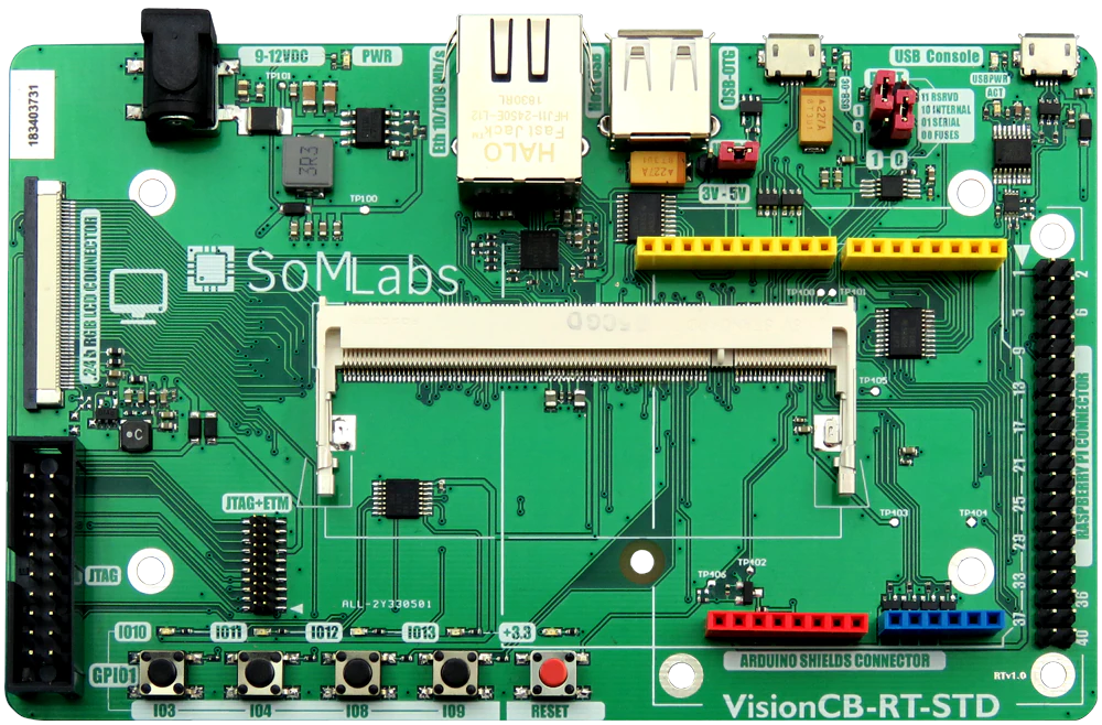 VisionCB-RT-STD v.1.0 - Материнская плата для SOM модуля компании SoMLabs - SLS12RT