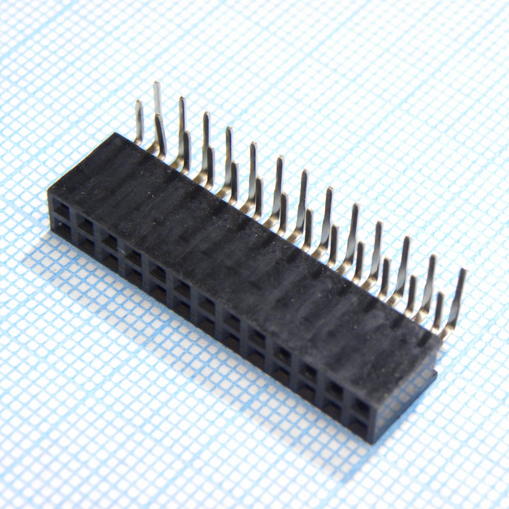 DS1024-2X13R2 - Гнездо на плату угловое 2x13 конт., шаг 2.54 мм., длина 8.5мм