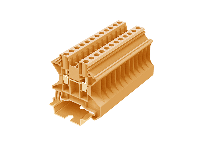 Проходная клемма TU4-2-OG - Проходная клемма, тип фиксации провода: винтовой, номинальное сечение: 4 мм кв., 32A, 1000V, ширина: 6,2 мм, цвет: оранжевый, тип монтажа: DIN 35