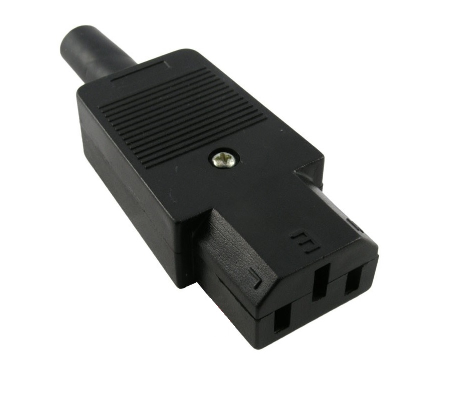 AC-102/K2417 - Разъем питания серии AC, розетка 3-х полюсная на кабель, 10А 250В