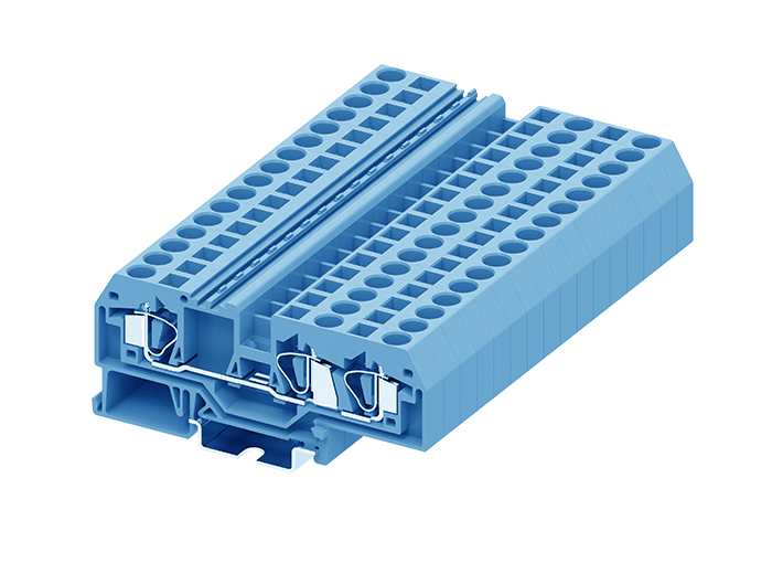 Проходная клемма 206954 - Проходная клемма, TA6-1-2, 3 точки подключения, тип фиксации провода: пружинный, номинальное сечение: 6 мм кв., 41A, 800V, ширина: 8 мм, цвет: синий, тип монтажа: DIN 35