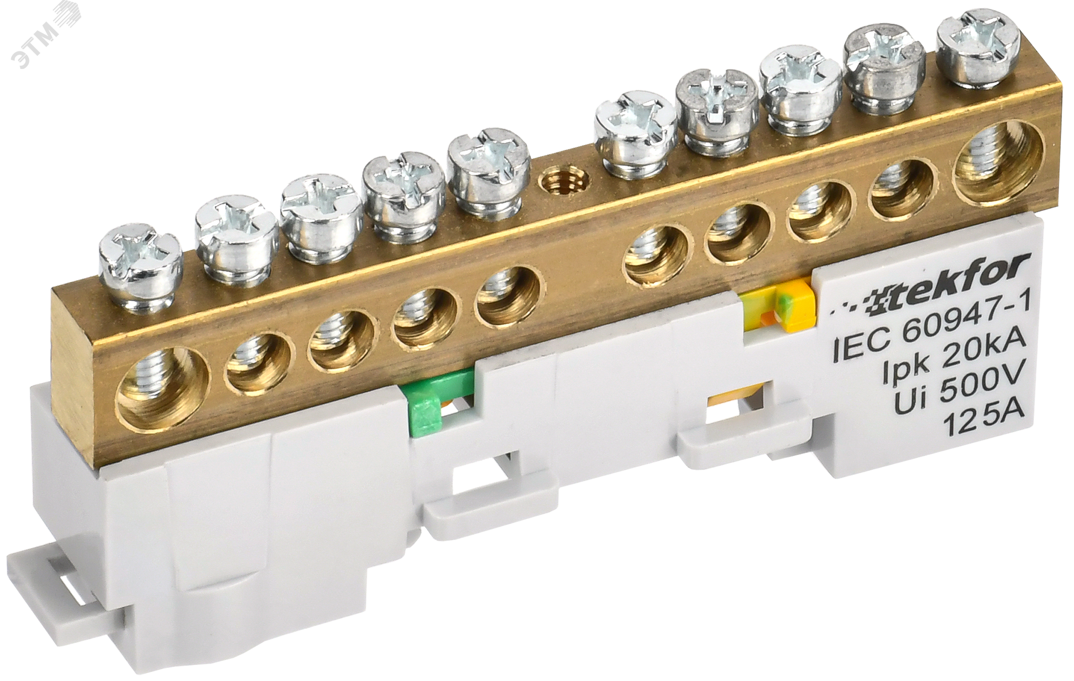 TEKFOR Шина PE земля неизолированная на универсальном держателе 8х12-10-Ж IEK TF-NN20-10-DL-K05