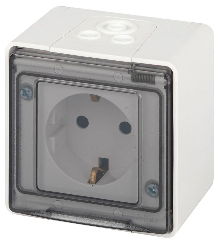 Розетка Эксперт 11-2501-01 2P+E IP55 16А-250В ОУ бел. Эра Б0063294