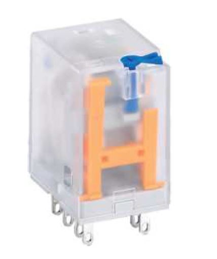 Промежуточное реле, без колодки GE025 - Промежуточное реле, 2 группы переключающих контактов, 5A, 12VDC, тестовая кнопка, тип колодки SE02