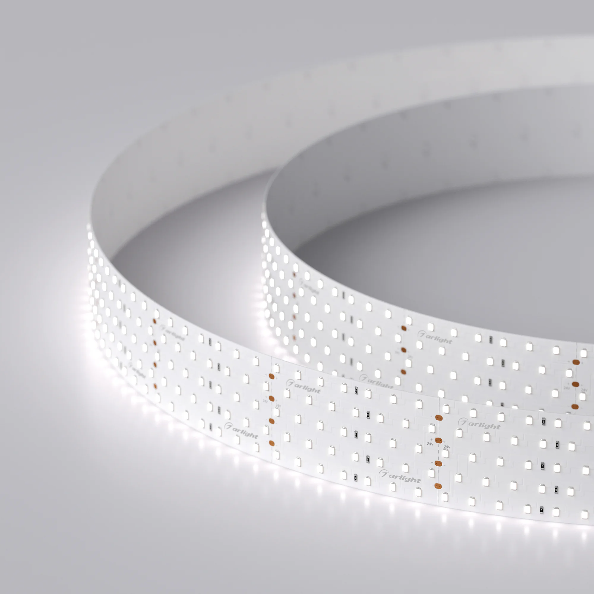 Лента RT 2-2500 24V White6000 5x2 (2835, 875 LED, LUX) 019082(B) - Гибкая лента LUX, светодиоды smd 2835, 350 шт/м (875шт на 2,5м), белая плата 58 мм, скотч 3М. Цвет БЕЛЫЙ 5800-6500K. Питание 24V, мощность 36 Вт/м (90 Вт на 2,5м), угол 120°, цветопередача