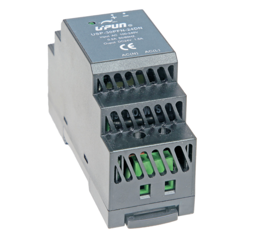 Источник питания USP-30PFN-12DN - Источник питания, однофазный, 12 V DC/2 A, 24W, диапазон входных напряжений: 85 - 264 V AC; габариты (мм): 93x35x58, пластиковый корпус, монтаж: на DIN рейку