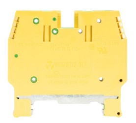 Клемма сдв. заземл. WK 4/D 2/2 SL /U - Заземляющая клемма, тип фиксации провода: винтовой, номинальное сечение: 4 мм кв., 500V, ширина: 6 мм, цвет: желто-зеленый, тип монтажа: DIN 35