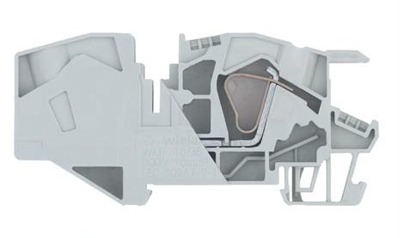 Клемма WKIF 16/35 - Проходная клемма, тип фиксации провода: пружинный, номинальное сечение: 16 мм кв., 76A, 800V, ширина: 12 мм, цвет: серый, тип монтажа: DIN 35