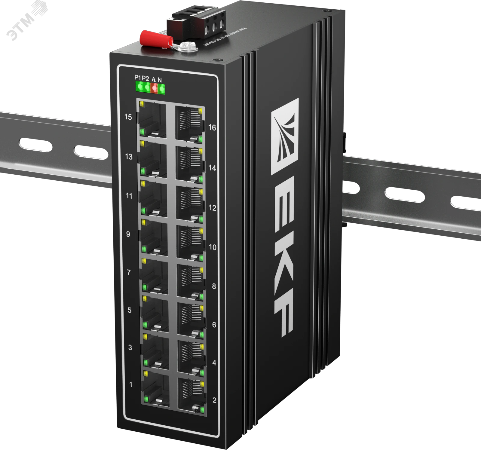Коммутатор промышленный неуправляемый U-16T, 16 портов 10/100Base-T(X) RJ45, монтаж на динрейку TSX EKF TSX-U-16T EKF