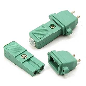 AC-029 - Разъем питания AC, комплект вилка приборная-розетка кабельная 2-х полюсные, 3А 240В