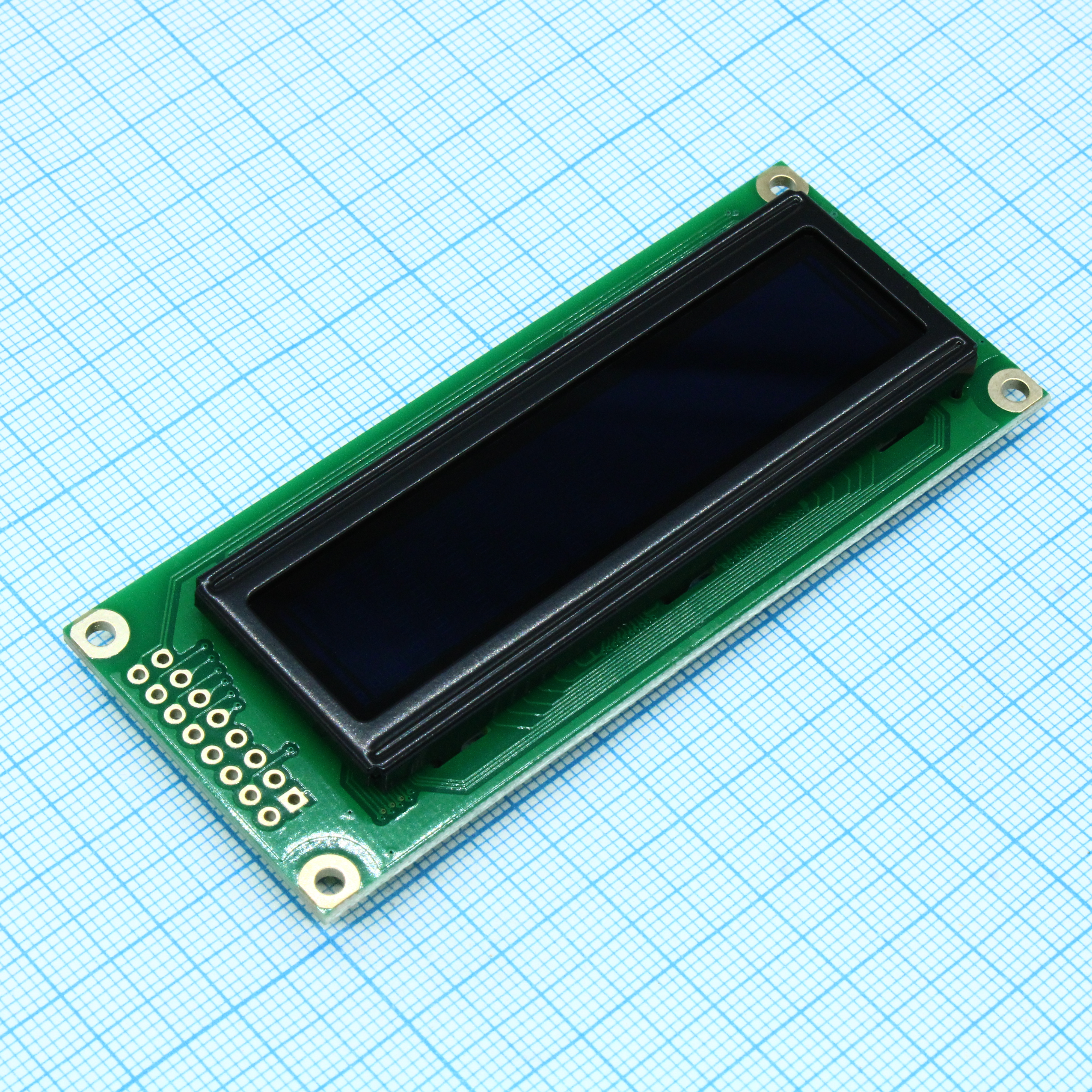 WEH001602CGPP5N00100 - OLED символьный 16х2 (1602C), зеленый, 8-битный паралл. интерфейс 6800, VDD = 5В, -40...+80С