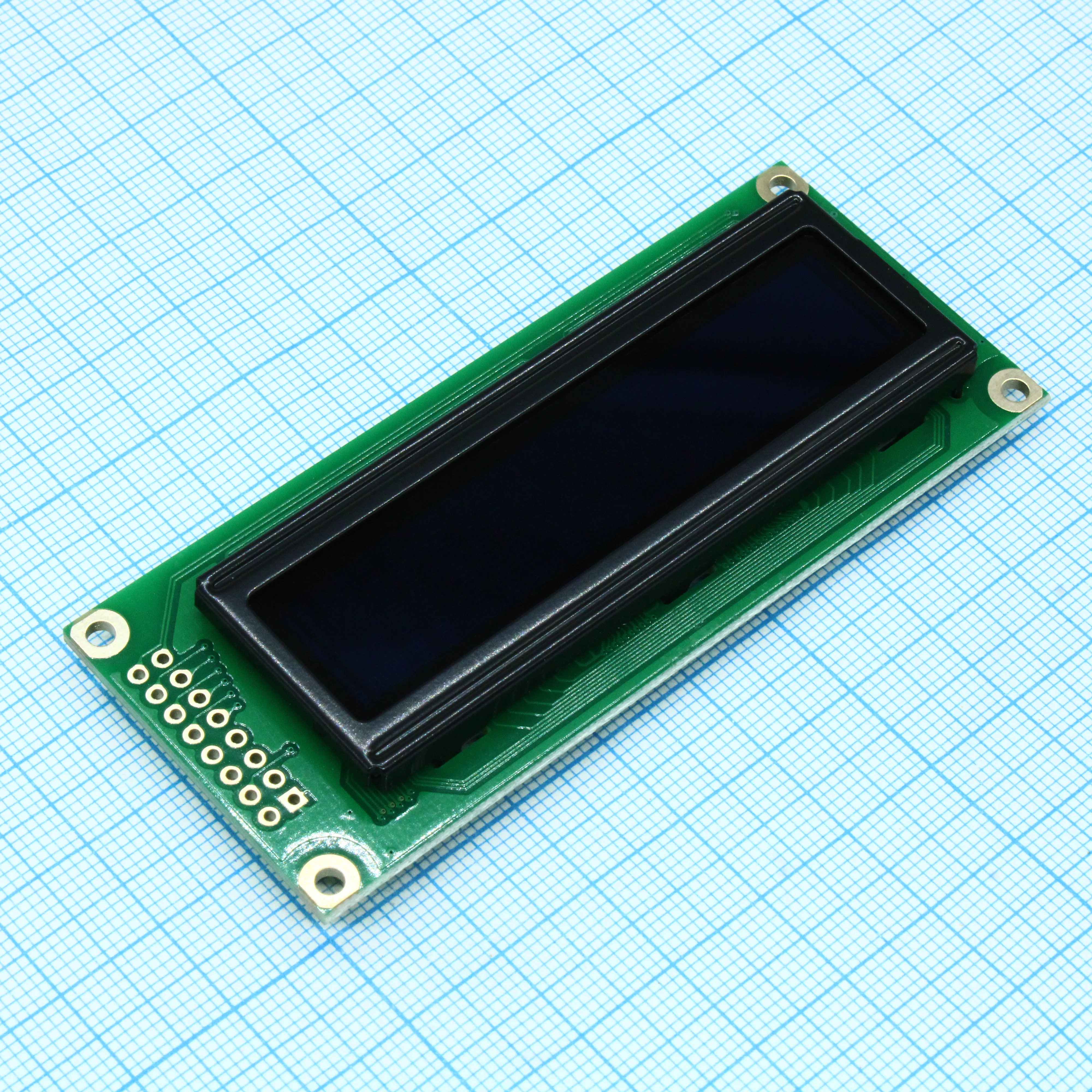 WEH001602CGPP5N00100 - OLED символьный 16х2 (1602C), зеленый, 8-битный паралл. интерфейс 6800, VDD = 5В, -40...+80С
