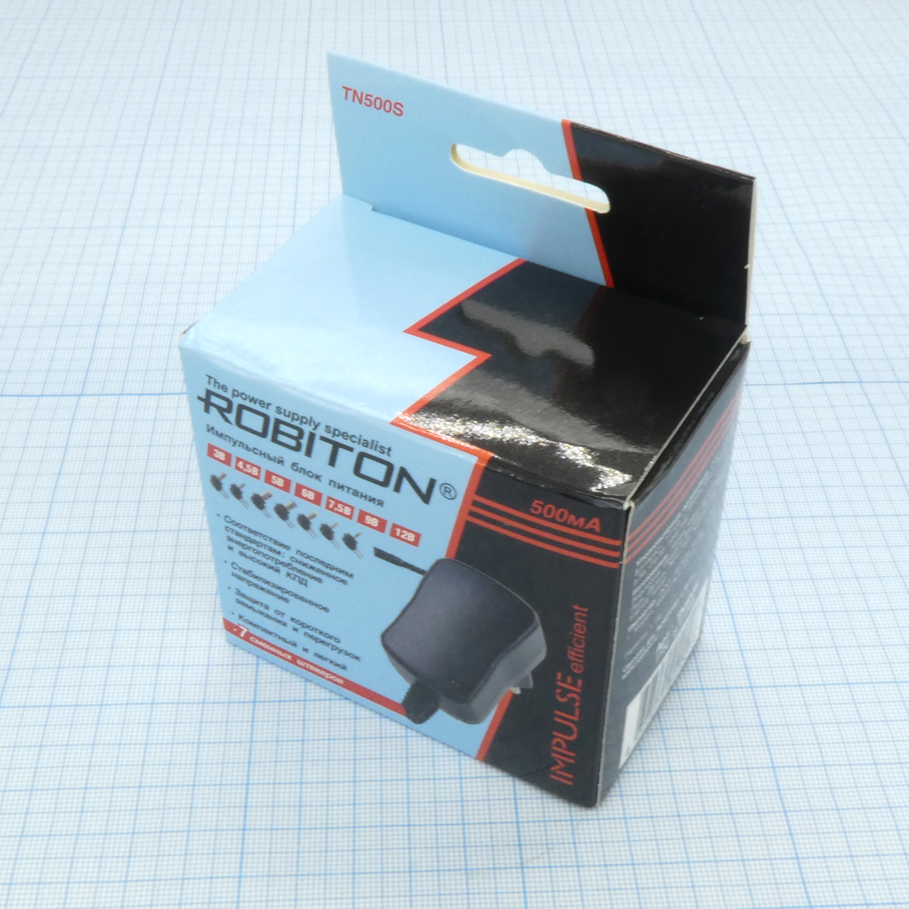 TN500S - импульсный стабилизированный универсальный блок питания с набором разъёмов