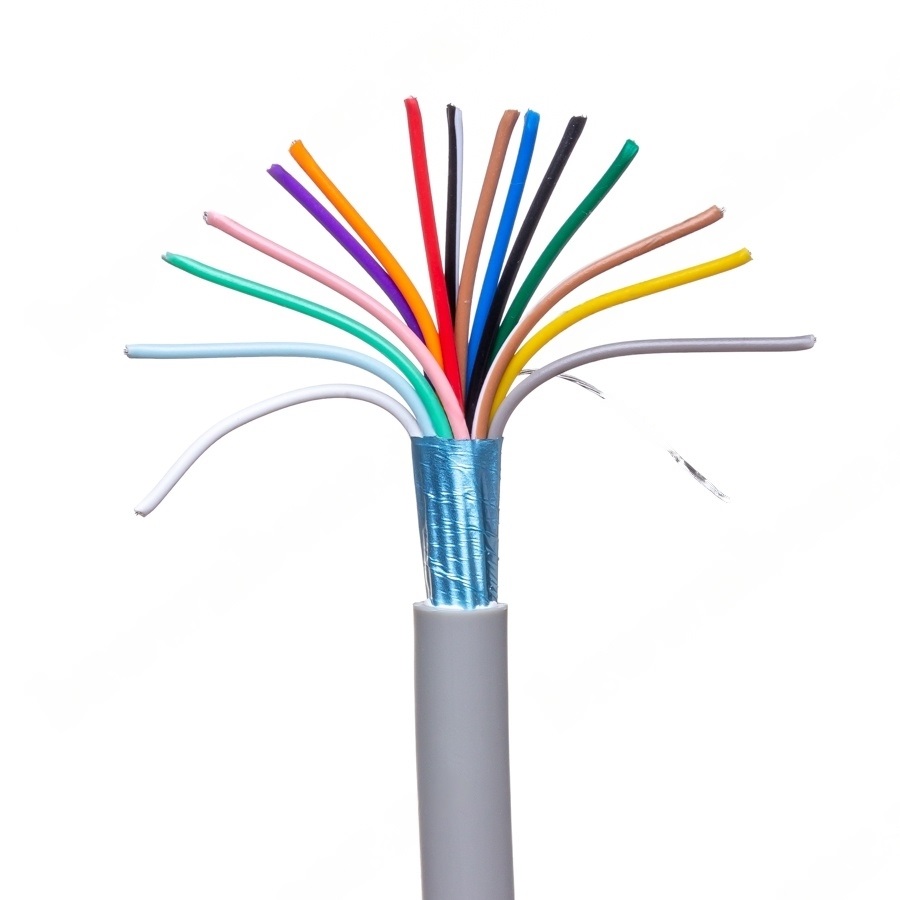 CCC-15G-26 - Кабель коммуникационный 15 проводов, бухта 50м, экранированный, 26AWG, серый, цена за 1м.