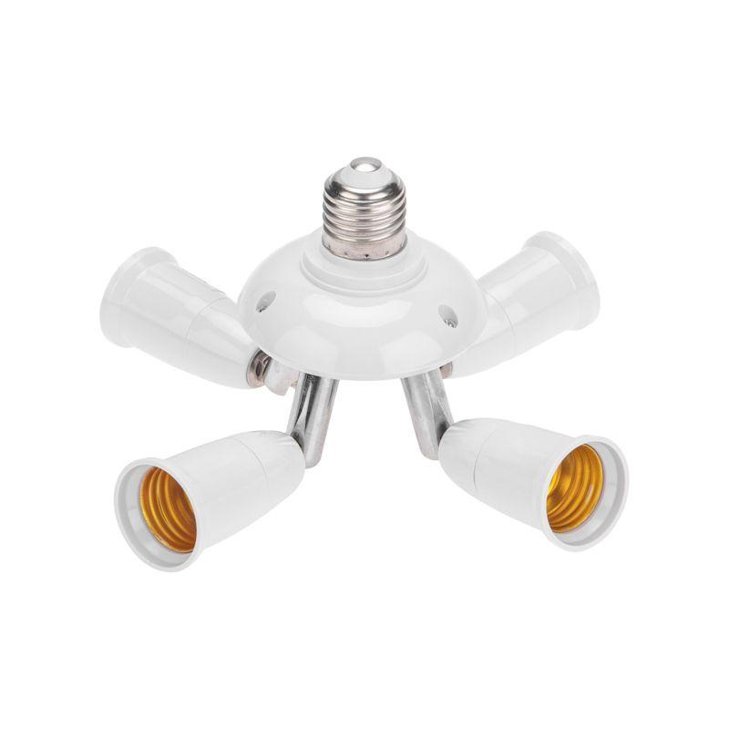 Разветвитель цокольный Е27-4хЕ27 (поворотный цоколь) белый 11-8864