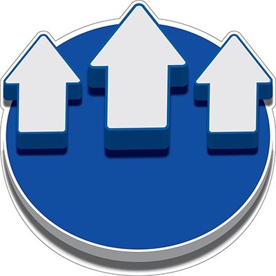 gws307919 - Знак безопасности 3D "Направляйтесь прямо", белый на синем, размер 435 х 435мм, 1 шт.