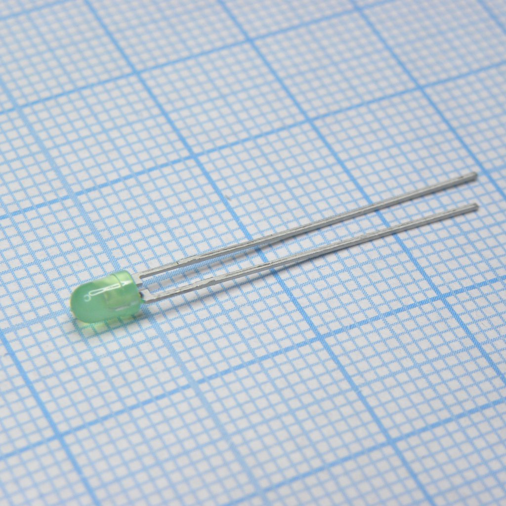 LTL-4231N - Светодиод 3мм/зеленый/569нм/12.6мкд/60°