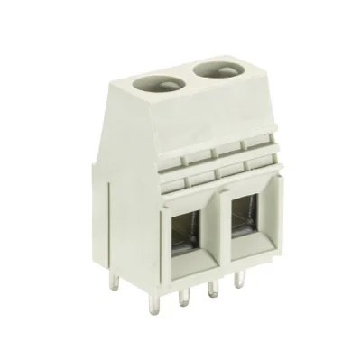 Клемма Wiecon 7572 L4 / 2 OB - Клемма на печатную плату, подвод кабеля сбоку, 2 полюса, шаг: 10,16 мм, винтовая фиксация провода, с маркировкой, 250V, 57A, цвет: серый, серия 7572 L4
