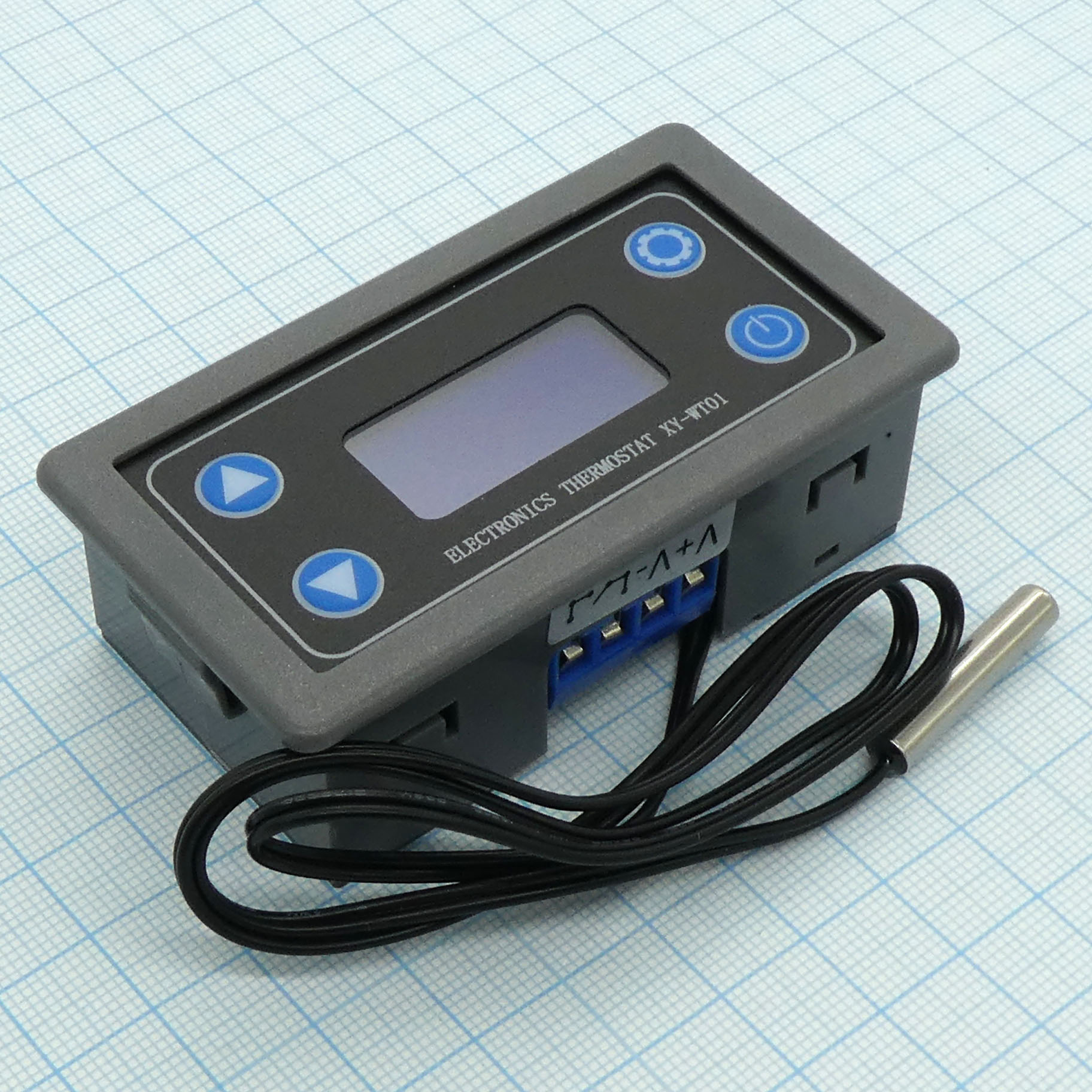 Терморегулятор цифровой XY-WT01 - Электропитание: DC=6-30V; Диапазон температур: -50 ... +110 С; Точность контроля: 0,1С; Измерительный вход: NTC10K / B3950; Частота обновления: 0,5 секунды; Тип выхода: релейный выход 10A; Водонепроницаемый датчик на пров