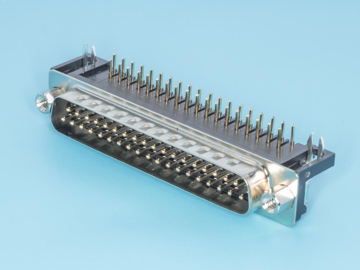 DRB-37MA - Разъем 37 контактов, вилка на плату, прямой угол  7.2мм