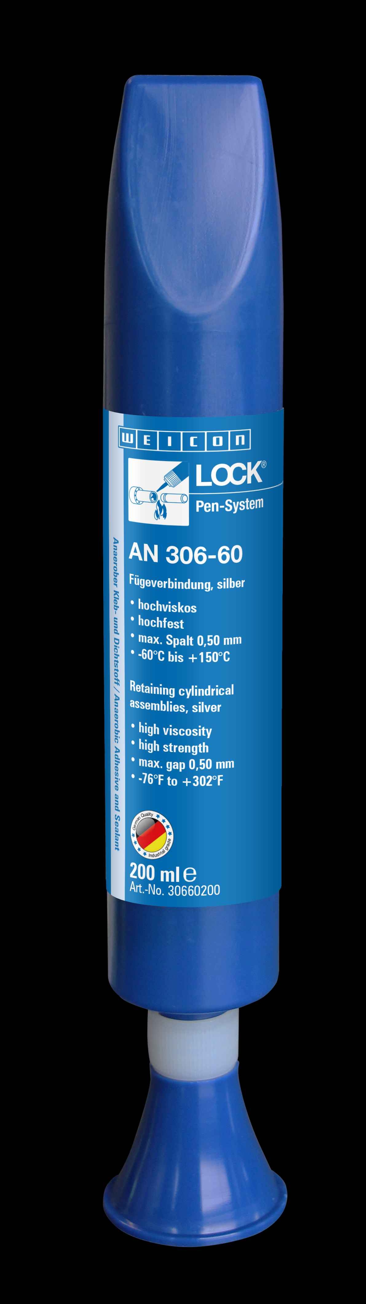 wcn30660200 - 10020040 WEICONLOCK AN 306-60 Фиксатор цилиндрических узлов (200 мл) высокая сила фиксации, высокая вязкость,