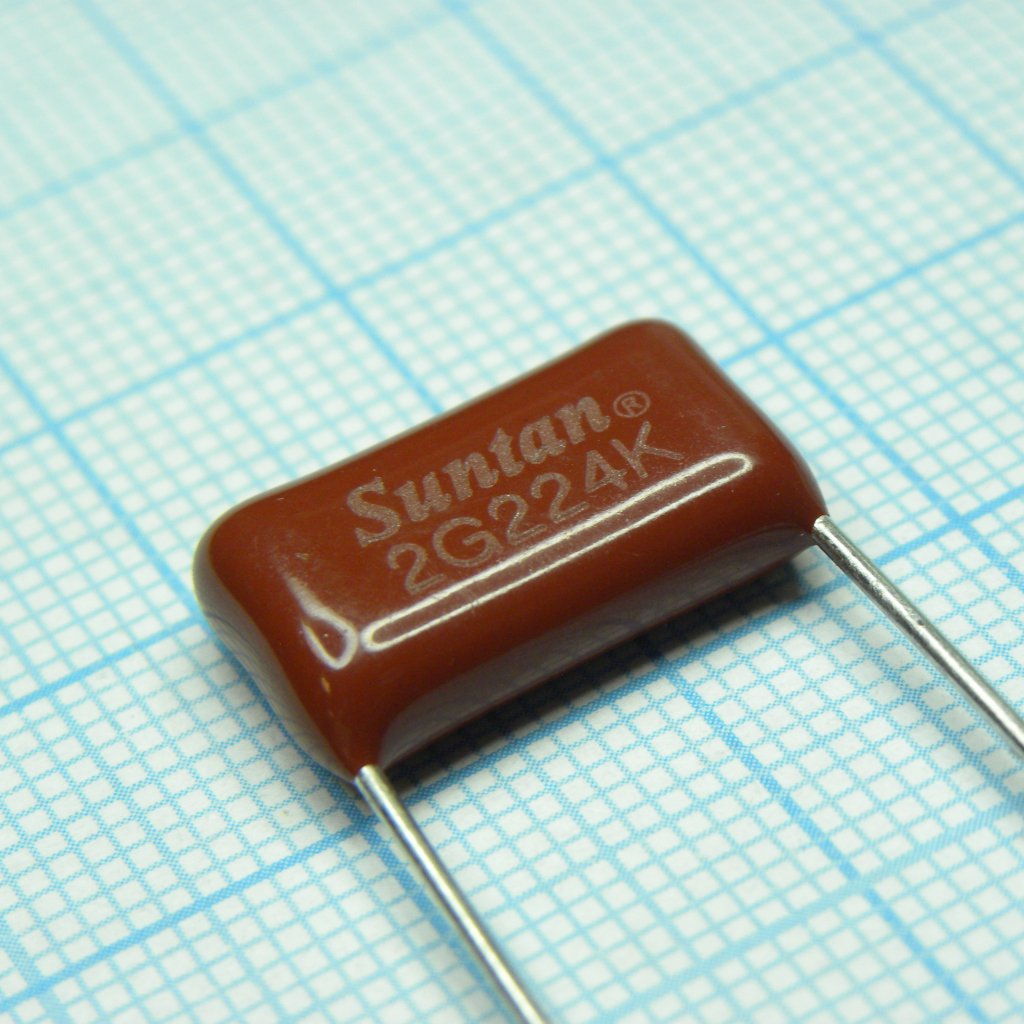 TS02002G224KSB0E0R - Конденсатор металлоплёночный полиэтилентерефталатный 0.22мкФ 400В ±10% (18х7х11.5мм) шаг выводов 15мм 85°С россыпь