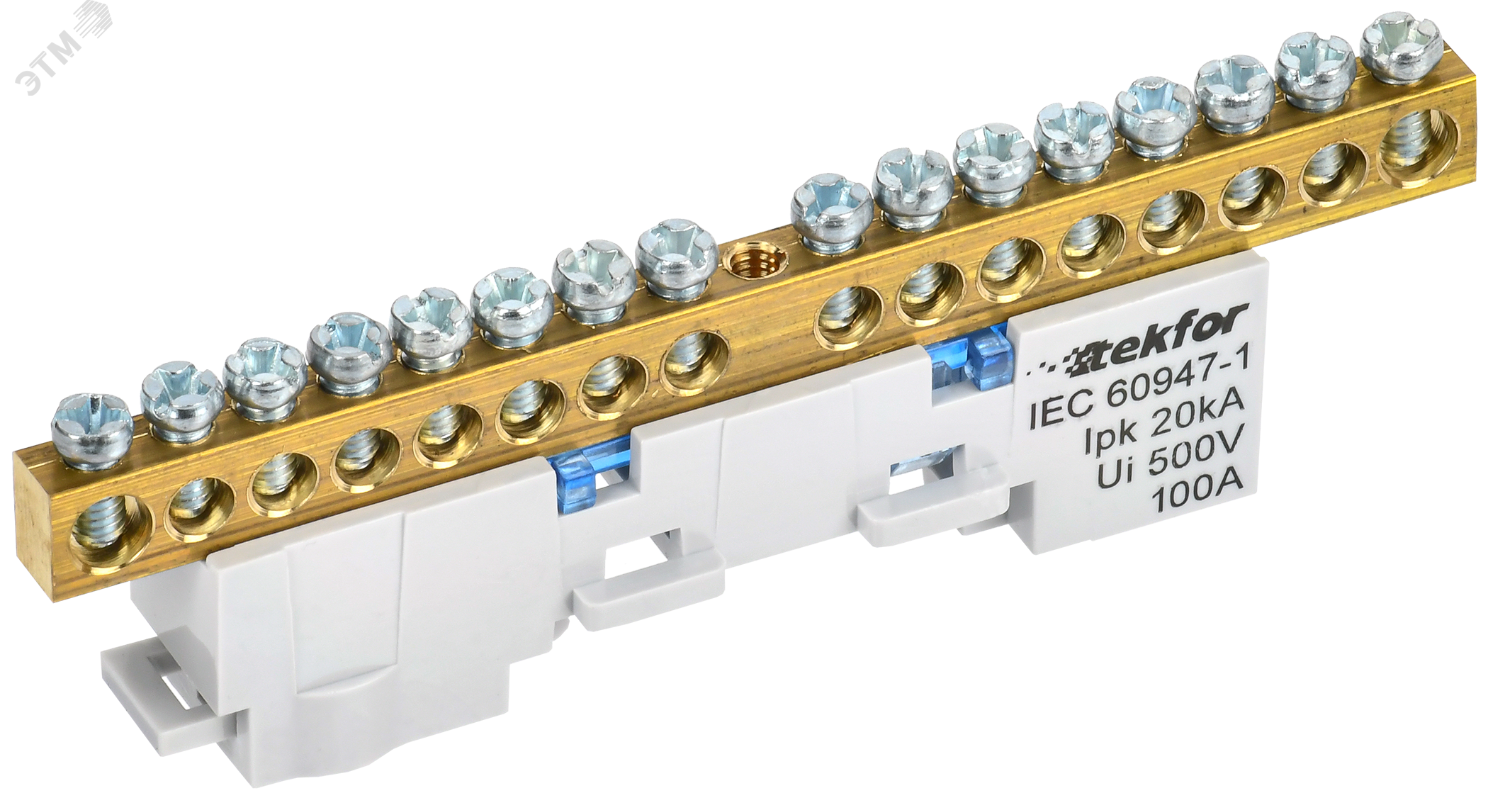 TEKFOR Шина N ноль неизолированная на универсальном держателе 6х9-16-С IEK TF-NN10-16-DL-K07