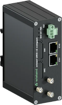 Роутер WIENET HSPA+ UR5i V2f SL ETH WIFI - Маршрутизатор серии WieNet, интерфейсы: 2x SIM, 2 порта RJ45 скорость передачи 10/100 MBit/s, антенные разъемы: ANT, DIV (2x SMA), WLAN 802.11 b/g/n, номинальное напряжение: 10-30 VDC, монтаж: на DIN рейку, матер