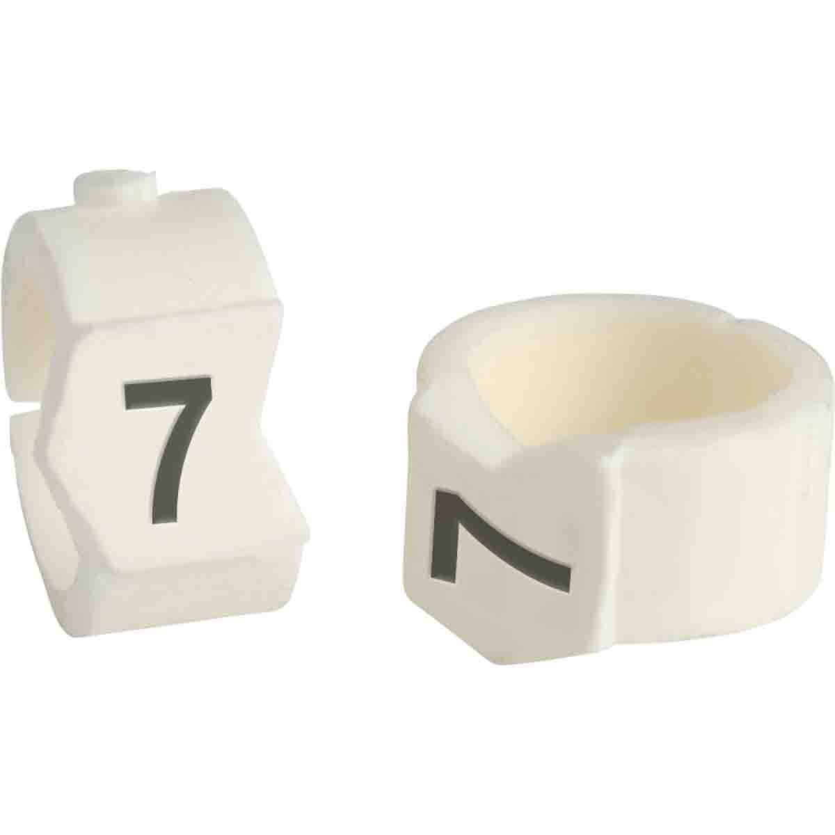 brd133507 - SCN-36-7 клипсы белые, 50шт/упак, для провода 8,6-11,1мм диаметра, легенда 7