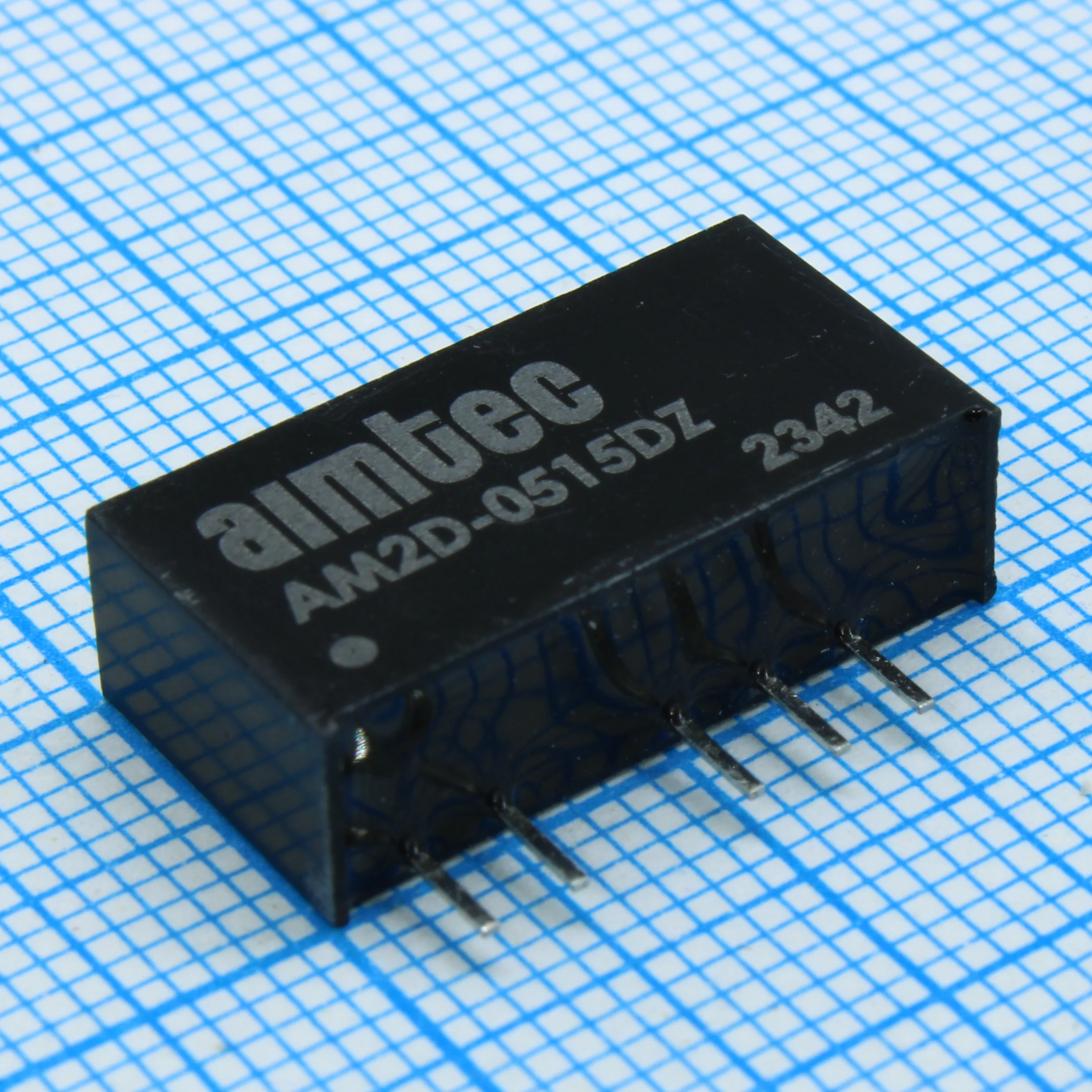 AM2D-0515DZ - DC/DC, 2Вт, вход 4.5…5.5В, выход ±15В/±0.067А, изоляция 1000В DC, КПД 80%, максимальная емкостная нагрузка не более ±220мкФ, SIP7, 19.5x6x10мм, -40…85°C, пластик