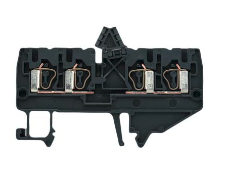 Клемма сдв. WKF 2.5 D/D/35 - Клемма проходная, 2х2 точки подключения, тип фиксации провода: пружинный, номинальное сечение: 2,5 мм кв., 24A, 800V, ширина: 5 мм, цвет: черный, тип монтажа: DIN 35