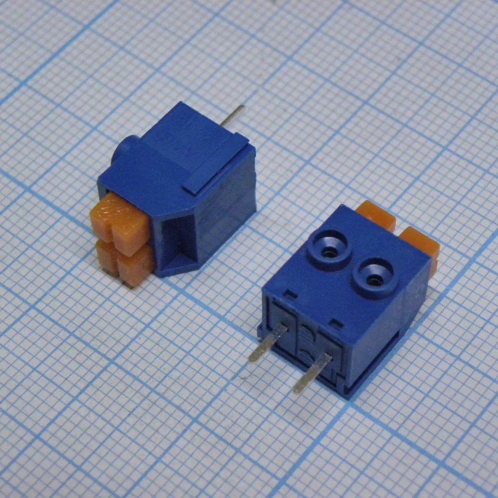 DG390-5.0-02P-12-00A(H) - Нажимной безвинтовой клеммный блок 2 контакта. Зажим типа торцевой контакт Серия DG390-5.0