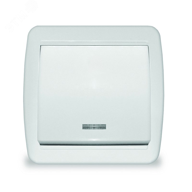 Клио Выключатель одноклавишный с подсветкой IP44 бел. К2225