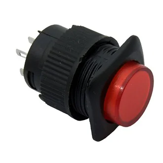 R16-504AD-R LOCK - Кнопочный переключатель с фиксацией, красная LED подсветка