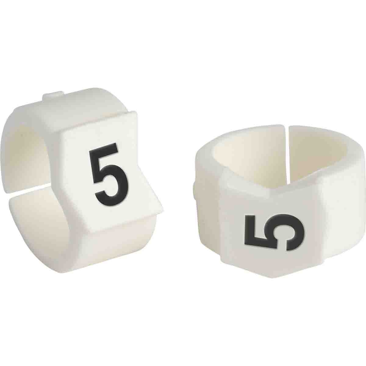 brd133605 - SCN-45-5 клипсы белые, 50шт/упак, для провода 11,2-15,0мм диаметра, легенда 5