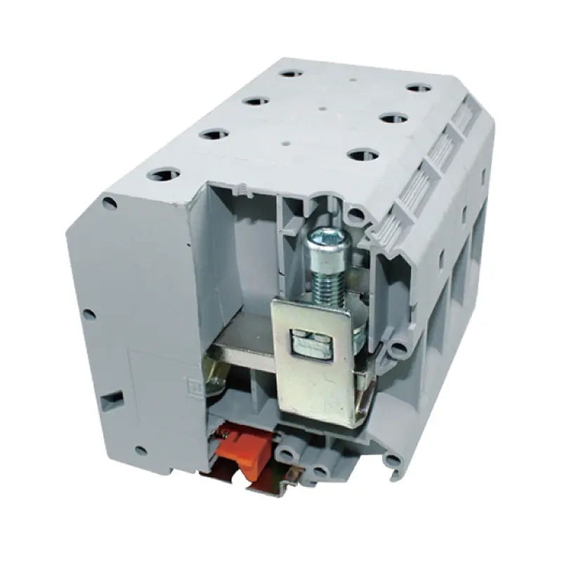 Проходная клемма JUT1-95-GY - Проходная клемма, тип фиксации провода: винтовой, номинальное сечение: 95 мм кв., 1000V, 232A, ширина: 26 мм, цвет: серый, тип монтажа: DIN35