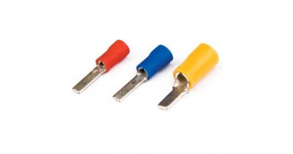 Наконечник плоско-штыревой, НпИш 1.5-11, 100676 - Кабельный наконечник, плоский штыревой, медь, НпИш 1.5-11 (сечение проводника 0,5 - 1,5 мм кв., длина штыря 11 мм), изолированный, цвет: красный, в упаковке 50 штук