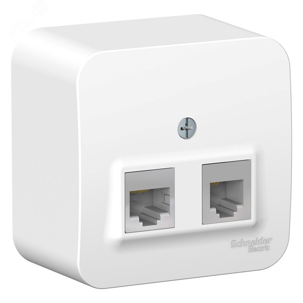 Розетка BLANCA наружная двойная компьютерная RJ45+телефонная RJ11, кат.5e, с изолирующей пластиной, белый BLNIA045111