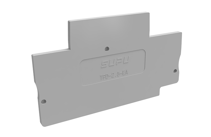 Торцевая крышка TPD2.5-2-GY-EA - Торцевая крышка для клемм TPD2.5-2-..., цвет: серый