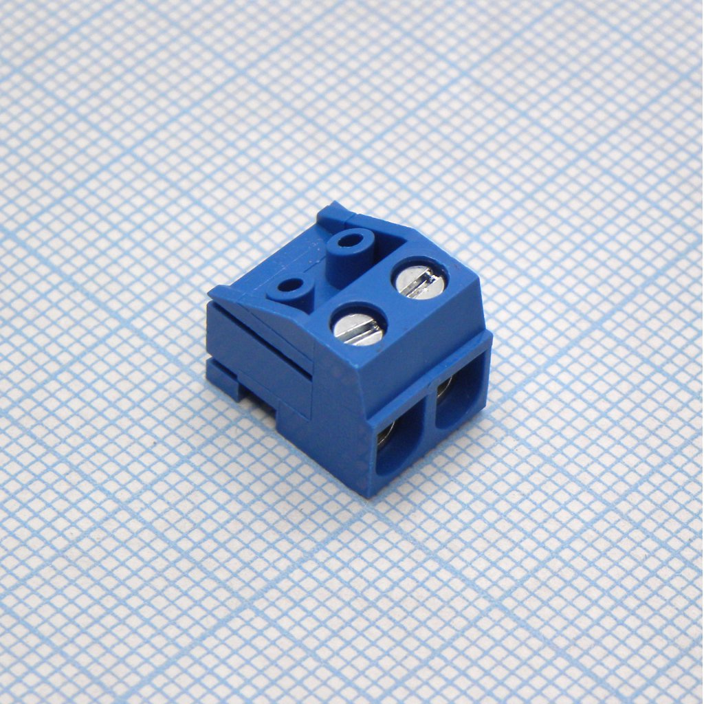 DG332K-5.0-02P-12-00A(H) - Винтовой клеммный блок с защитой провода, 2 контакта. Серия DG332K-5.0