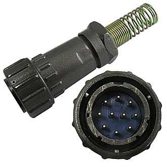 FQ24-10PIN TJ-12 - Кабельная вилка, 10 контактов, пружиный хвостовик под кабель 12мм