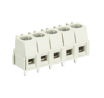 Клемма Wiecon 8192 / 5 OB - Клемма на печатную плату, подвод кабеля сбоку, 5 полюсов, шаг: 5,00 мм, винтовая фиксация провода, без маркировки, 300V, 10A, цвет: серый, серия 8192