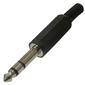 SZC-0053 STEREO 6.35 MM - Разъём аудио штекер стерео 6.35 мм, чёрный