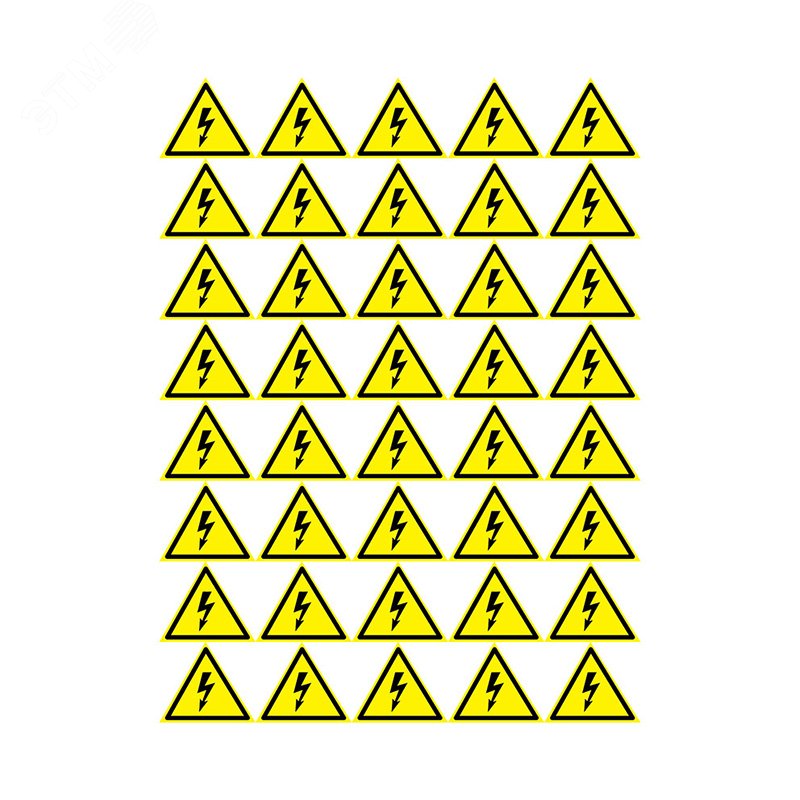 Наклейка знак электробезопасности "Опасность поражения электротоком" 50х50х50мм (уп.50шт) 56-0006-2