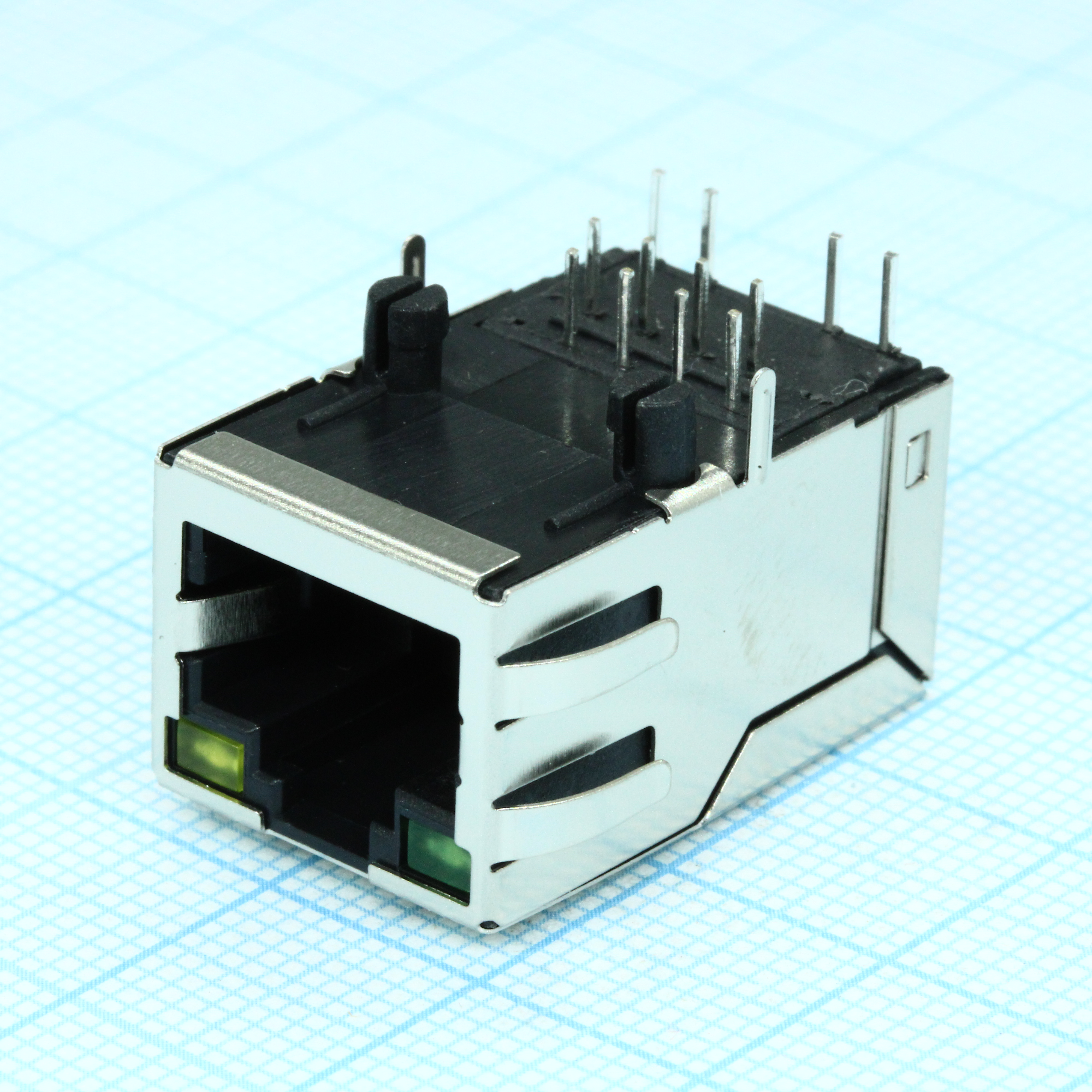 TRJ6014AHNL - Разъем экранированный "гнездо" RJ-45 c согласующим фильтром и светодиодной индикацией
